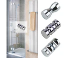 Stainless Steel Back-to-Back Glass Door Knob Puller Push Bathroom Shower Handle - C