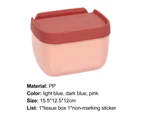 Tissue Box Multifunctional Punch-free PP Wall Mount Toilet Paper Box for Bathroom - Pink