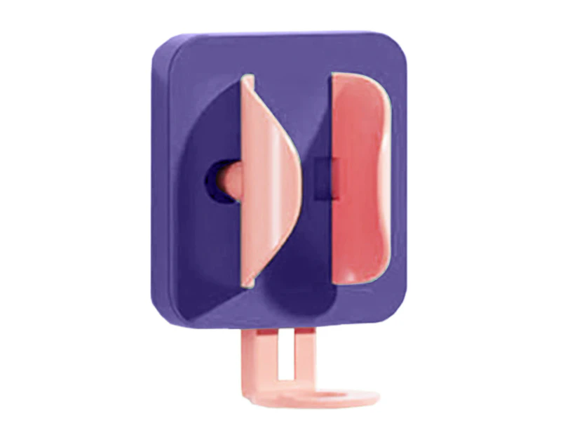Toothbrush Holder Wall Mounted Automatic Punch-free Gravity Sensor Toothbrush Holder for Bathroom - Purple+Pink