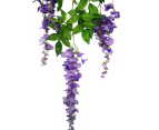 Vine Wisteria Artificial Flowers Wedding Arch Gazebo Decoration Home Garland - Light Purple