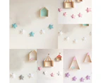 Nordic 5Pcs Cute Stars Hanging Ornaments Banner Bunting Party Kid Bed Room Decor - Grey + White