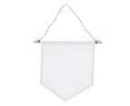 Nordic Blank Cotton Brooch Pin Badge Holder Hanging Wall Display Banner Flag - White
