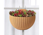 Flower Pot Exquisite Wall-mounted Plastic Wall Hanging Basket Flowerpot for Garden - Khaki