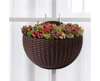 Flower Pot Exquisite Wall-mounted Plastic Wall Hanging Basket Flowerpot for Garden - Coffee