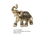Eye-catching Elephant Figurine Fine Symbol Resin Elegant Elephant Trunk Sculpture for Home - Golden