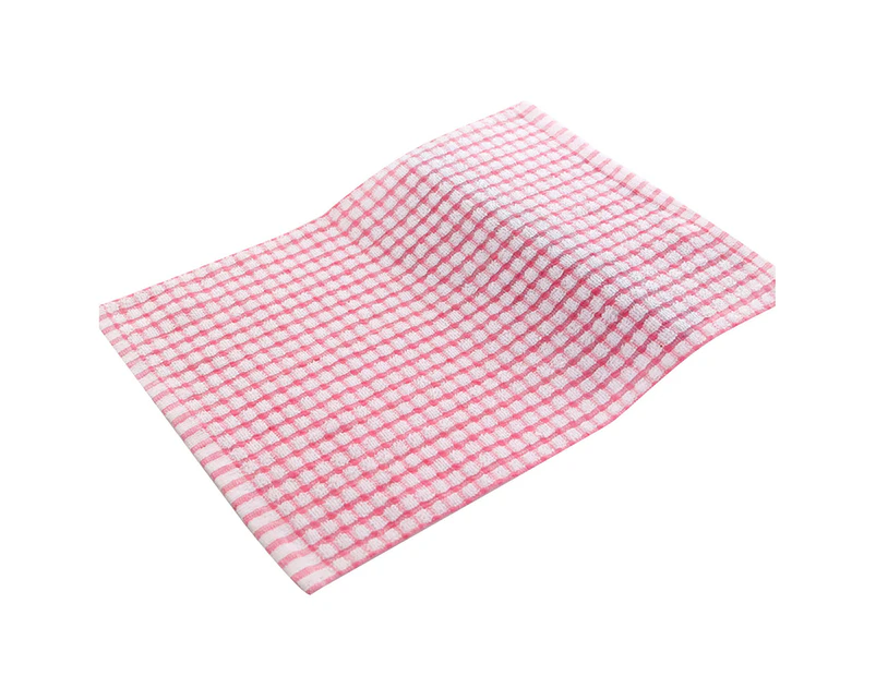 Absorbent Dish Cloth Oil-proof Cotton Fast Drying Cleaning Pad for Home - Pink