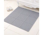 Home DIY Split Joint Anti-Skip Hollowed Plastic Bath Mat Bathroom Massage Carpet - White