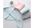 Women Water Absorbent Quick Dry Turban Wrap Hair Hat Bathing Shower Towel Cap - Pink
