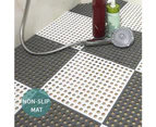 PVC Anti-Slip Hollowed Bath Mat Shower Carpet Home Toilet Bathroom Floor Pad - Grey