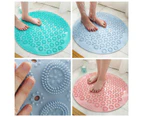 Round Shape Solid Color Home Bathroom Non-slip Door Floor Mat Cushion Carpet Pad - Grey