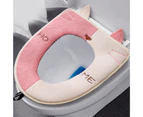 Closestool Mat Super Soft Eye-catching Flannel Lovely Appearance Toilet Seat Pad for Home - Pink
