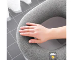Closestool Pad Super Soft Wear Resistant Fabric Fade-resistant Toilet Seat Protective Mat for Home - Grey