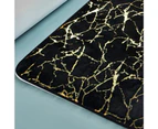 Bath Mat Non-slip Quick Dry Polyester Granite Surface Shower Rug for Home - Black