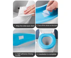 Flexible Toilet Cover All-inclusive Self-adhesive Waterproof Dorm Home Toilet Seat Thick Cushion Bathroom Accessory - Blue