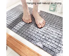 Anti-skid Mat Quick Drying Super Absorbent Suction Cup Shower Floor Carpet with Drain Hole for Bathroom - Grey