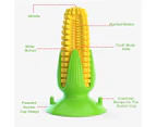 emPAWrium Dog Toothbrush Interactive TPR Squeak Chew Toy with Suction Cup Corn