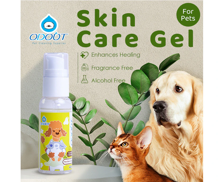 ODOUT Pet Dog Cat Skin Care Gel for Wounds Cuts Burns Itchiness Rashes 40g