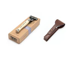 Capt Fawcetts Handcrafted Safety Razor Mach 3 With Leather Case