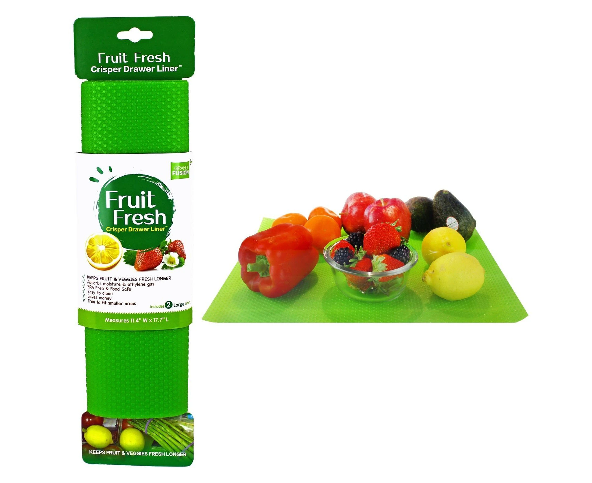 Fruit Fresh BPA Free Crisper Drawer Liner  - Set of 2