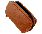 Parker Genuine Leather Zippered Safety Razor & Double Edge Blade Travel Case