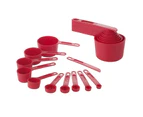 Edge Design 11 Piece Red Plastic Measuring Cup And Spoon Set