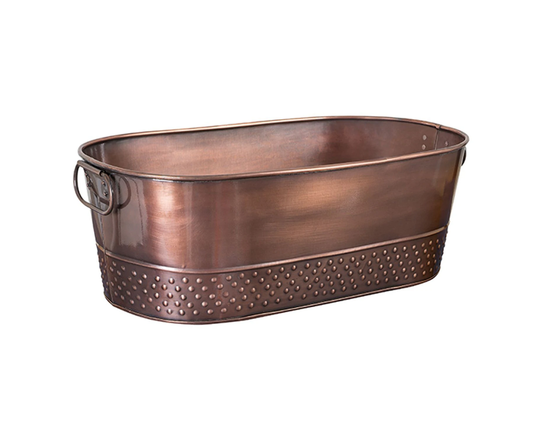 Moda Oval Beverage Tub Antique Copper Plated 52 x 29cm