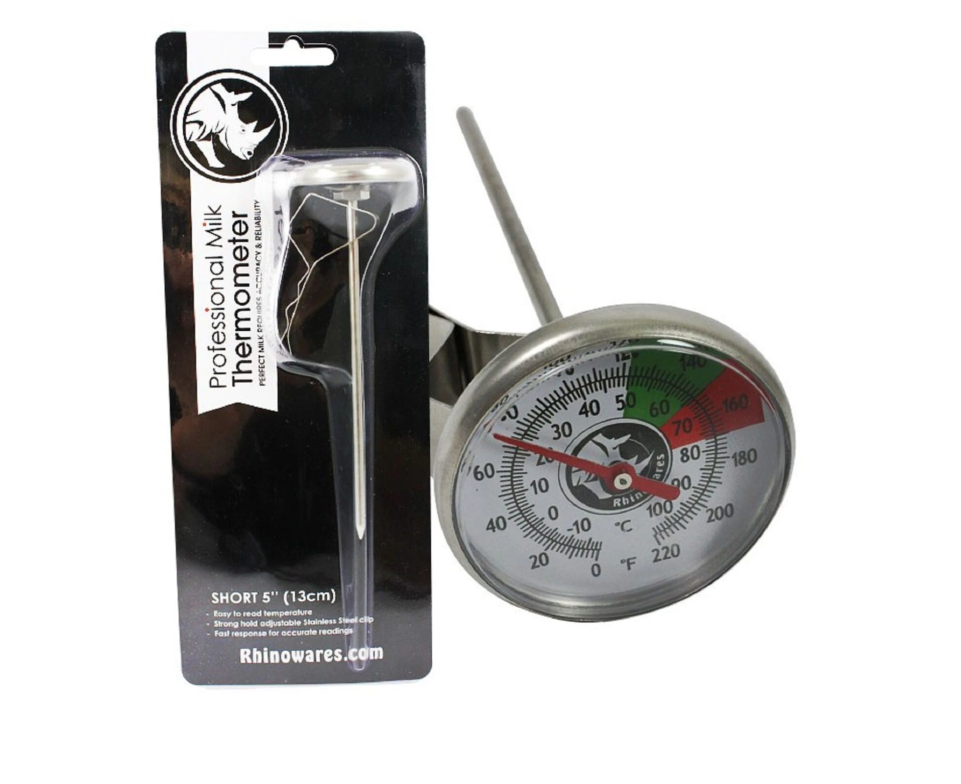 Rhinowares Milk Frothing Thermometer Short