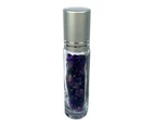 8.5cm Amethyst Massage Roller Refillable Spiritual Essential Oil Meditation Zen - Purple