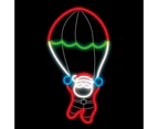 Parachuting Santa Rope Light Motif 1m - Red, Green, White