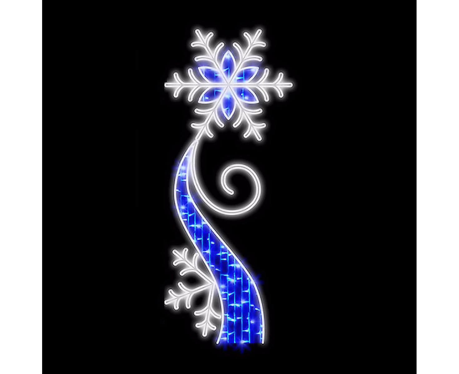 Snowflake Lamp Pole Rope Light Motif 60cm - White, Blue