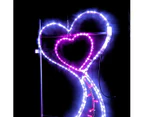Christmas Complete Pink Heart Lamp Pole Rope Light Motif 61cm - Pink