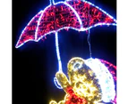 Teddy Bear w. Umbrella Rope Light Motif 140cm - Gold, Red