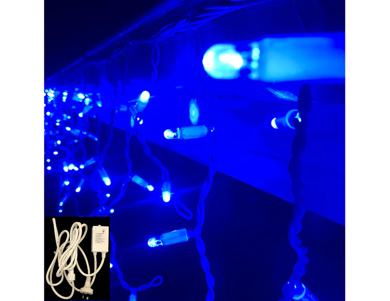 Icicle Lights BLUE 4.8m Extendable with Controller