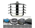 4 Tier Stainless Steel Steamer Meat Vegetable Cooking Steam Pot Kitchen Tool