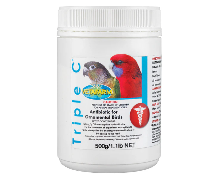 Vetafarm Triple C Broad Spectrum Antibiotic for Ornamental Birds 500g