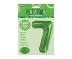 86cm Lime Green 7 Number Foil Balloon