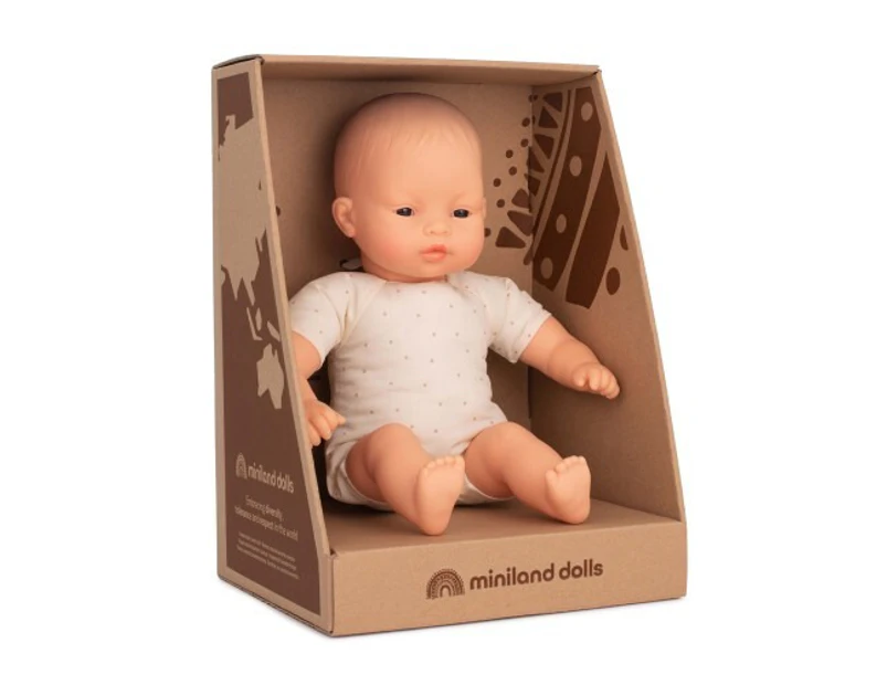 Miniland Educational Baby Doll Asian Soft Body 32cm Boxed