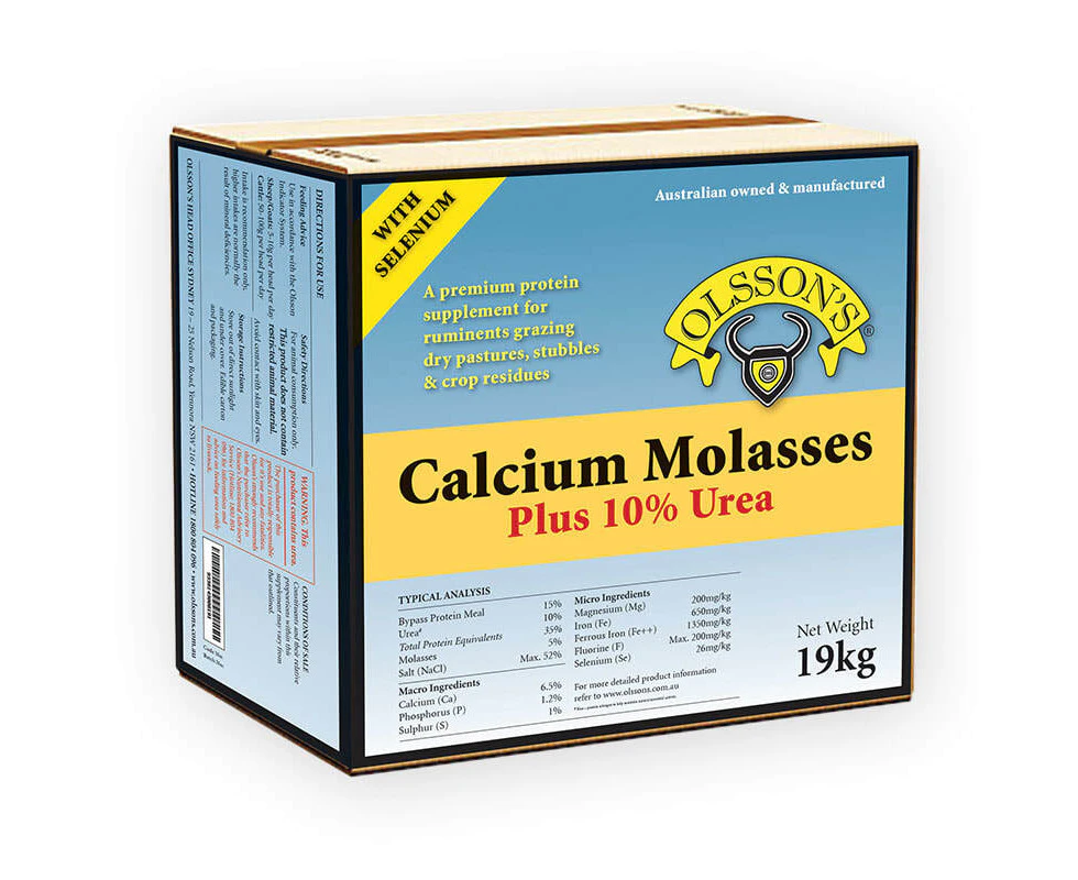 Olsson Calcium Molasses Plus 10% Urea Livestock Feed Supplement 19kg