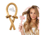Youngshion Heatless Sleeping Hair Roller Set Soft Silk Curler Headband with Scrunchies and Clip for DIY Long and Medium Hairstyle - Brown