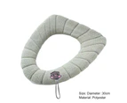 Toilet Seat Cover with Handle Stretchable Washable Thick Non-slip Universal Polyester Winter Warm Cushioned Toilet Pad for Bathroom-Coffee