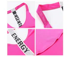 Bonivenshion Women's Sleeveless Workout Tank Crop Sports Shirts Quick Dry Yoga Tanks Tops Running Tops-Rose Red