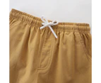 Bonivenshion Children's Cotton Shorts Baby Toddler Boys Pull on Jogger Shorts - Brown