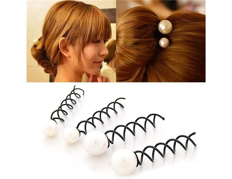 Hair Accessories Small Pearl Spiral Hair Clip Barrette Pin Rotating Hairpin  Hair Ties .au