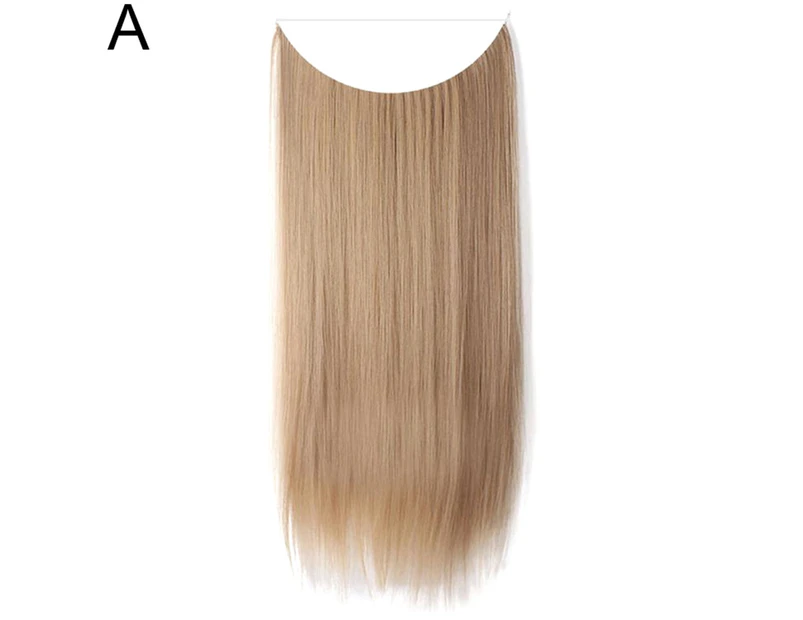Fashion Women Long Straight Curly Wig Full Head Hairpiece Clip Hair  Extensions-A .au