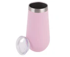 Oasis 180mL Double Wall Insulated Champagne Flute w/ Lid - Matte Carnation