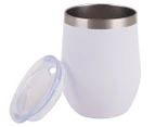 Oasis 330mL Double Wall Insulated Wine Tumbler w/ Lid - Matte White