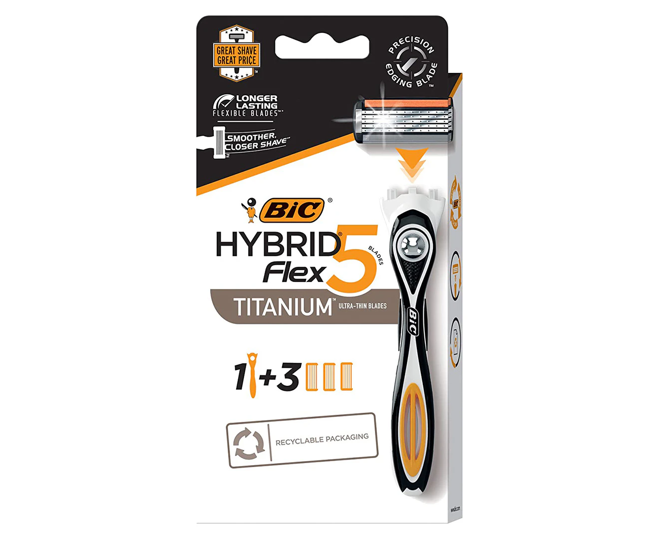 BiC Hybrid Flex 5 Titanium Razor 3pk