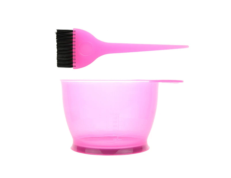 Hairdressing Hair Coloring Dyeing Color Mixing Bowl Comb Brush Tint Tools Set-Pink