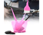 5Pcs Professional Hair Coloring Dyeing Brush Comb Ear Cover Mixing Bowl Tool Kit-Pink