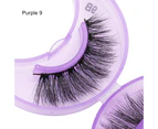 1 Pair Fake Eyelash Reusable Multiple Layers Natural Effect 3D Faux Eye Lash for Performance Purple 9